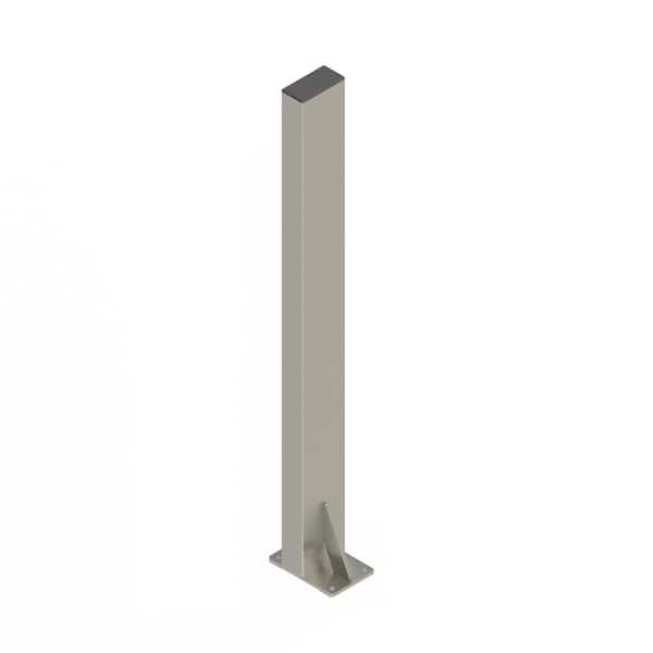 HEALTHCRAFT PT Rail Mast 39 in. x 4 in. Floor Mounted Vertical Support For PT Rail (400 Lb. Capacity) in Stainless Steel