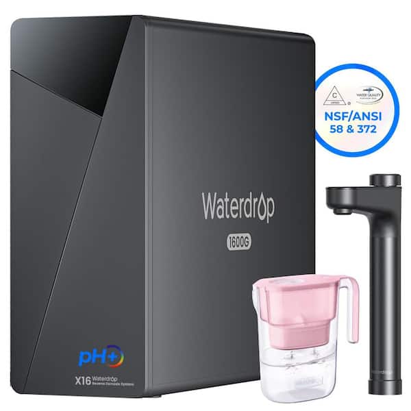 X16 Tankless RO System, 11-Stage Filtration, Alkaline Mineral PH, NSF Certified Elfin Pink Water Filter Pitcher (7-Cup)