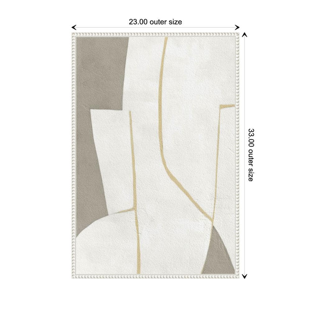 Beaded White and Gray Abstract Canvas Wall Art