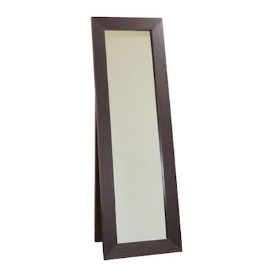 Oversized Dark Brown Wood Modern Mirror (72 in. H X 23.5 in. W)
