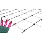 4 ft. x 6 ft. Pink Mini Net Style Christmas Lights with Green Wire