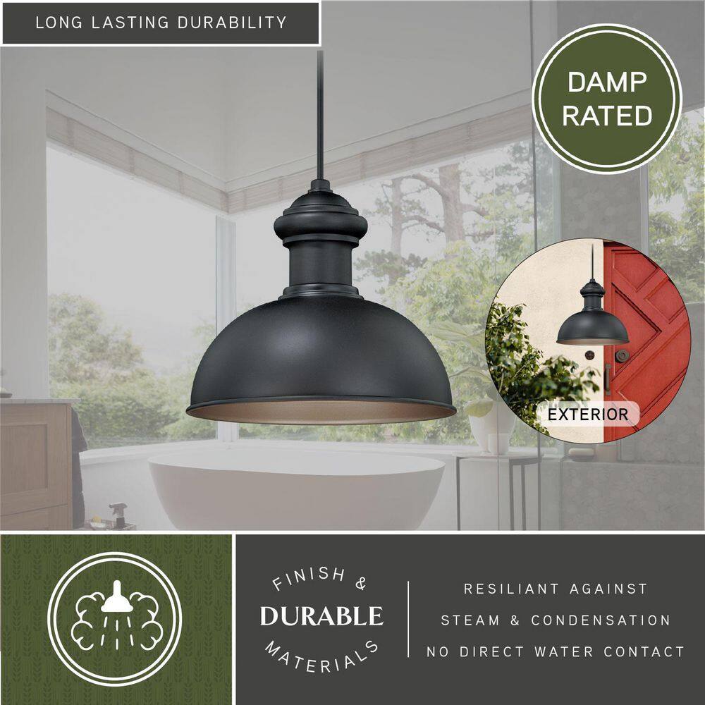 Franklin 10-Inch Gold Glass Farmhouse Pendant Light