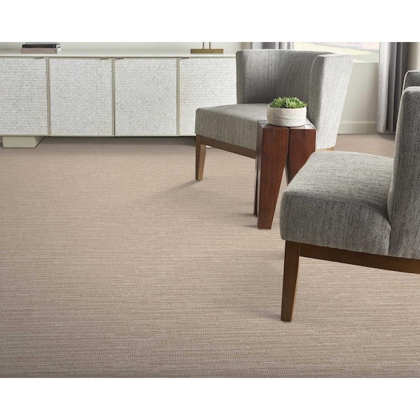Glacial Earth Brown 13.2 ft. 36 oz. Polyester Loop Installed Carpet