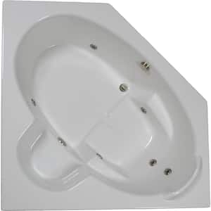 60 in. Acrylic Rectangular Drop-in Whirlpool Bath Bathtub in White
