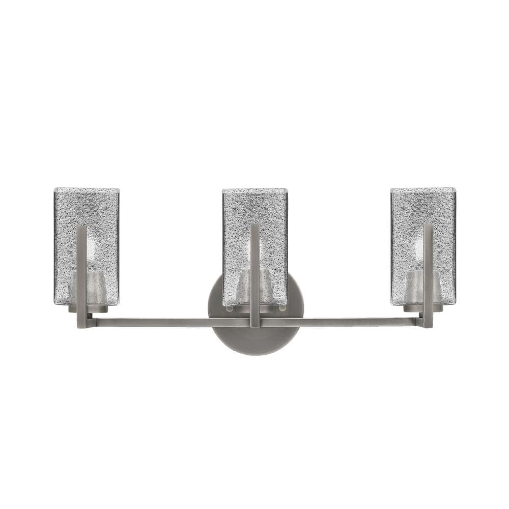 Cottonwood 20.75 in. 3-Light Vanity Light Graphite with 3.5 in. Square Smok
