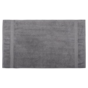 Feather Touch Quick Dry Sharkskin Grey 20 in. x 33 in. Solid 100% Organic Cotton Bath Mat 700 GSM