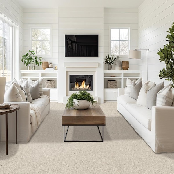 Plush Dreams I - Cloud-Beige 12 ft. 39 oz. Triexta Texture Carpet - Installation Required