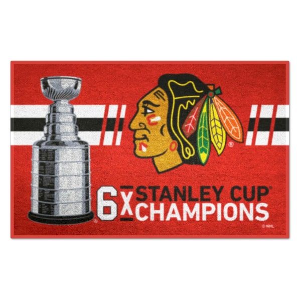 FANMATS Chicago Blackhawks Red Dynasty 1.5 ft. x 2.5 ft. Starter Rug