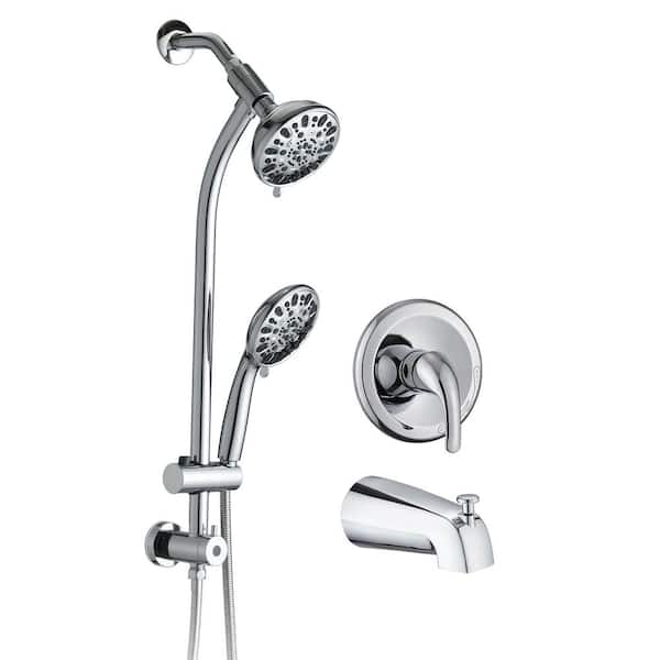 Tahanbath 7-Spray Wall Mount Handheld Shower Head 1.8 GPM in Chrome