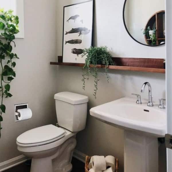 Bathroom Recessed Toilet Paper Holder Wall Mount Rear Mounting Bracket  Included Brushed Nickel in Bathroom