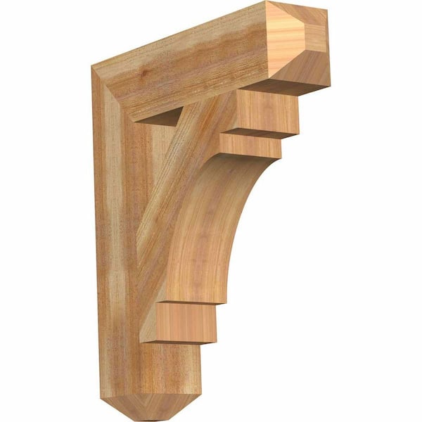 Ekena Millwork 6 in. x 30 in. x 26 in. Western Red Cedar Merced Craftsman Rough Sawn Bracket