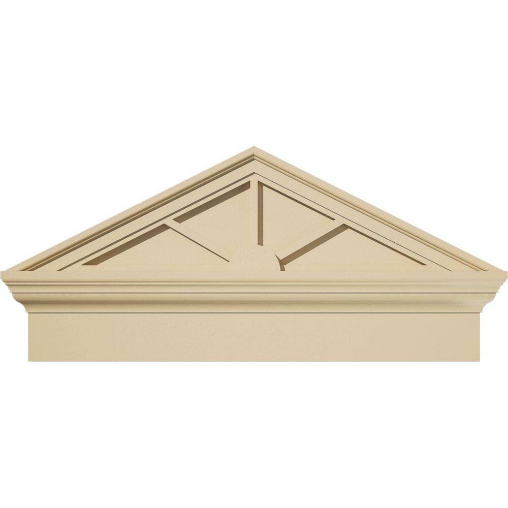 30 in. W x 14-3/8 in. H x 2-3/4 in. P (Pitch 6/12) Peaked Cap 3 Spoke Signature Urethane Combination Pediment Primed Tan price history on PriceWatchPro