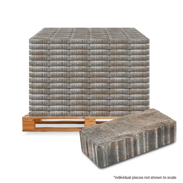 Clayton 7 in. L x 3.5 in. W x 1.77 in. H Sand/Brown/Charcoal Blend Concrete Paver (840-Pieces/143 sq. ft./Pallet)