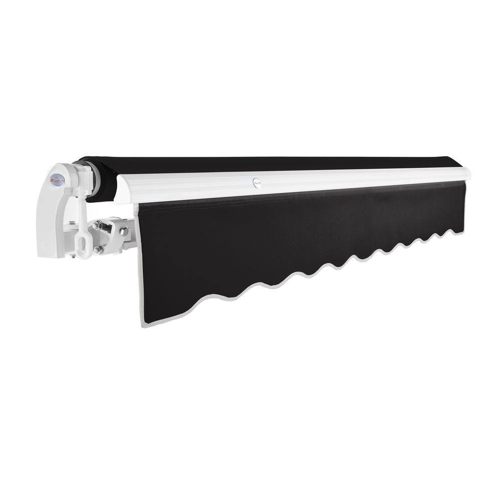 Maui 8' x 6.5' Black Acrylic Fabric Retractable Patio Awning