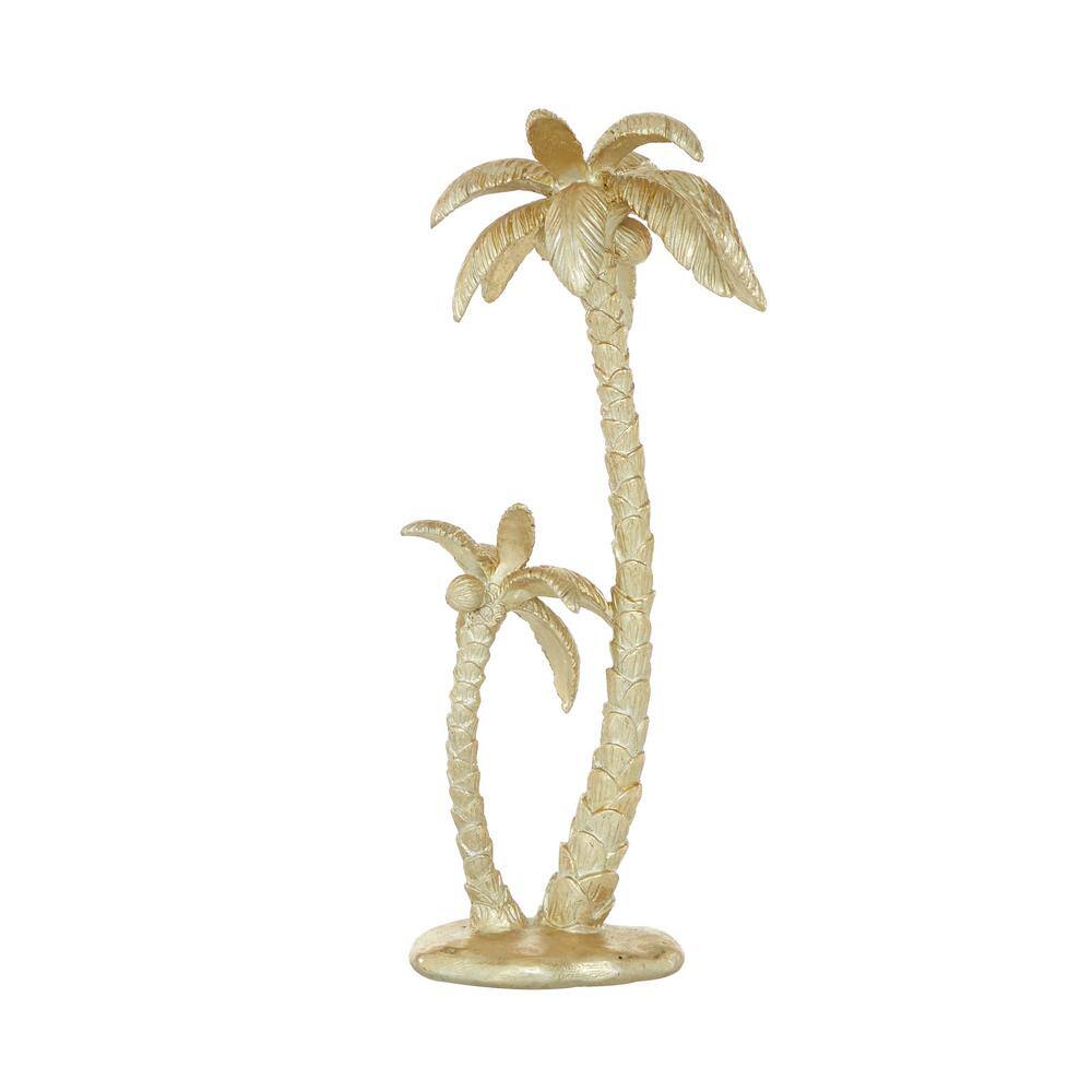 Gold Resin Palm Tree Novelty Sculpture, 7" x 16"