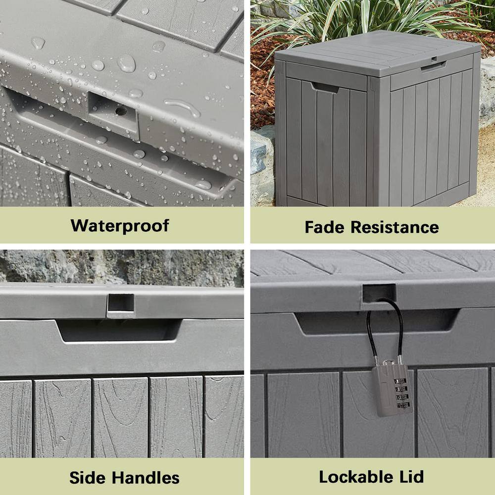 Gray Resin Lockable 31 Gallon Outdoor Deck Box
