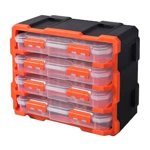 52-Compartment Plastic Rack with 4 Small Parts Organizer