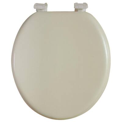Soft Padded Toilet Seat Pebble Design Beige White Easy Clean PVC Sponge 41cm 