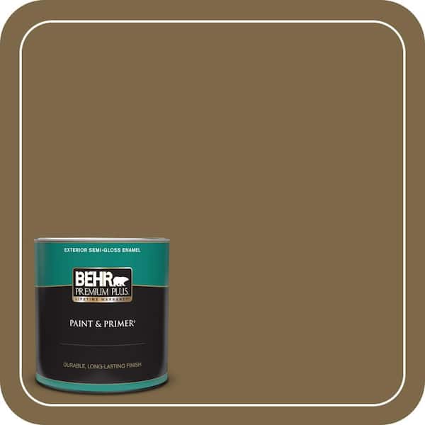 BEHR PREMIUM PLUS 1 qt. #320F-7 Fig Semi-Gloss Enamel Exterior Paint & Primer