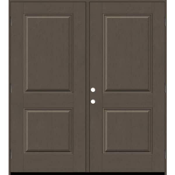 Regency 72 in. x 80 in. 2P Squaretop RHOS Ashwood Stain Fiberglass Double Prehung Front Door with 4-9/16 Jamb