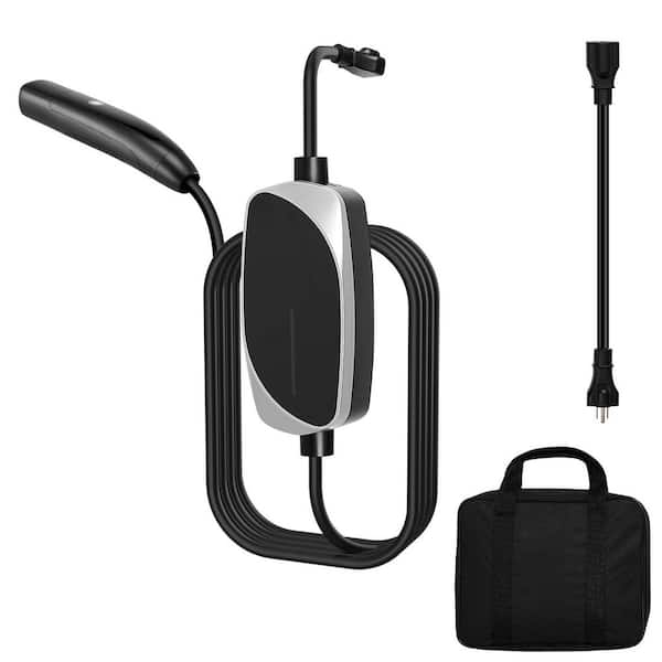 Level 1/2 Tesla Charger 16 Amp Electric Car EV Charger 25ft. Charging Cable 120V-240V NEMA 6-20P Plug NEMA 5-15 Adapter