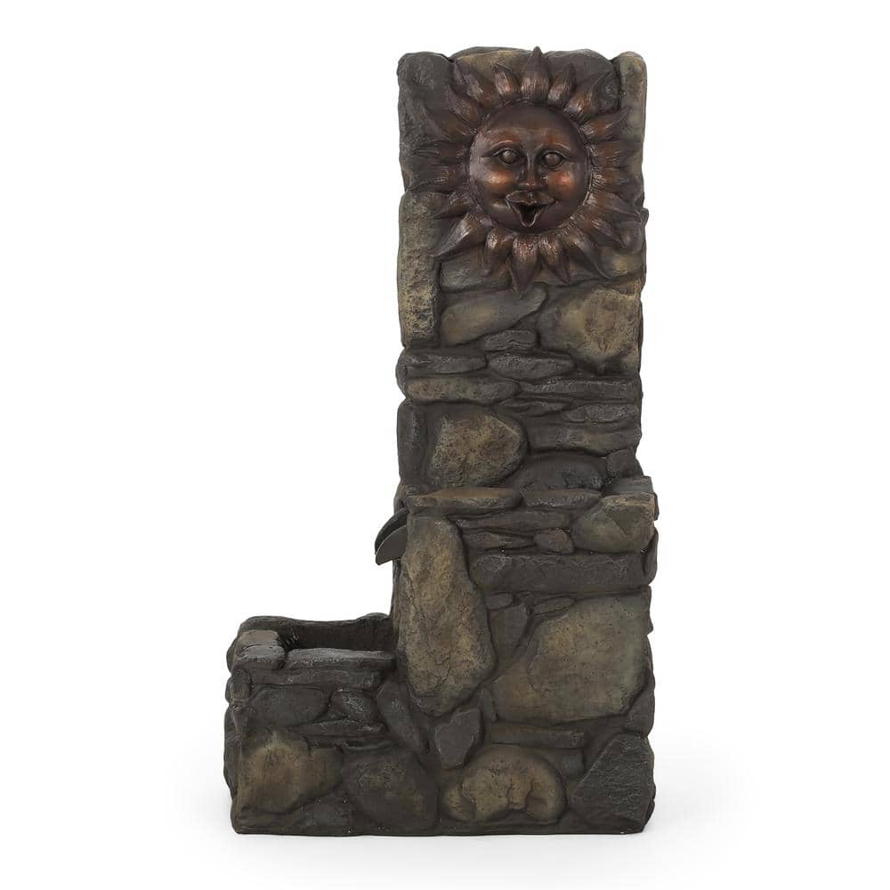 36.5 in. Stone-Texture Polyresin Cascading Waterfall Fountain with LED Lights, Stone Gray price history on PriceWatchPro
