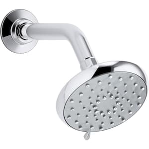Awaken 3-Spray Patterns 4.6 in. Single Wall Mount Fixed Shower Head in Polished Chrome