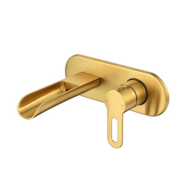 LUXIER Vivid Fall 1-Handle Wall Mounted Bathroom Faucet with Valve in ...