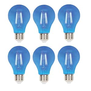 40-Watt Equivalent A19 Dimmable Blue Filament LED Light Bulb (6-Pack)