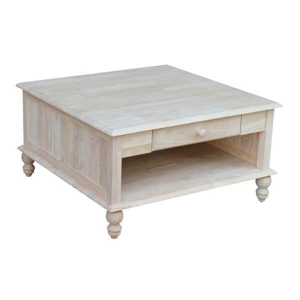 International Concepts Cottage Unfinished Square Coffee Table