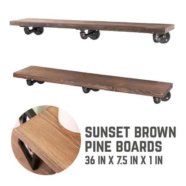 PIPE DECOR 36 in. x 7.5 in. x 6.75 in. Sunset Brown Restore Wood