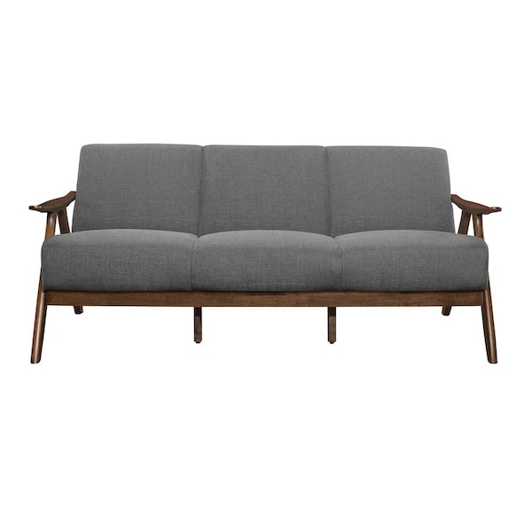 EVERGLADE HOME Ocala 73 in. Slope Arm Polyester Straight in Gray