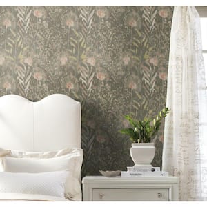 Taupe and Pink Dandelion Peel and Stick Wallpaper (Covers 28.18 sq. ft.)