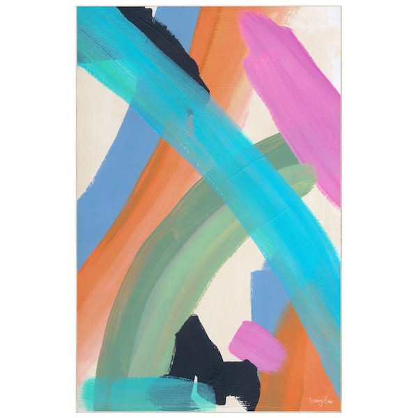 Empire Art Direct Multi-Colored 5 ft. x 8 ft. The Script II Washable Abstract Art Area Rug