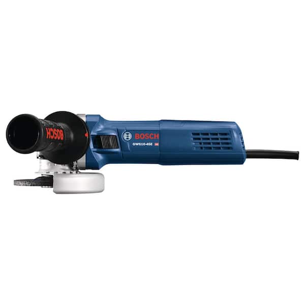 Bosch 10 Amp Corded 4-1/2 in. Angle Grinder with Auxiliary Handle and  Tool-Free Wheel Guard GWS10-45E The Home Depot