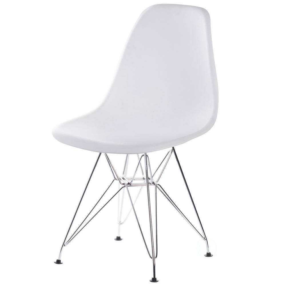 32" High White Plastic Parsons Side Chair