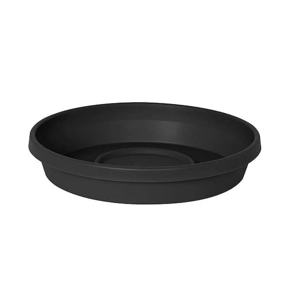 Bloem Terra 13.25 in. x 2.50 in. Black Plastic Saucer Tray (Case of 12)