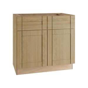 Washington 36 in. W x 21 in. D x 34.5 in. H Assembled Plywood Base Bath Kitchen Cabinet in Oak with Soft Close Doors