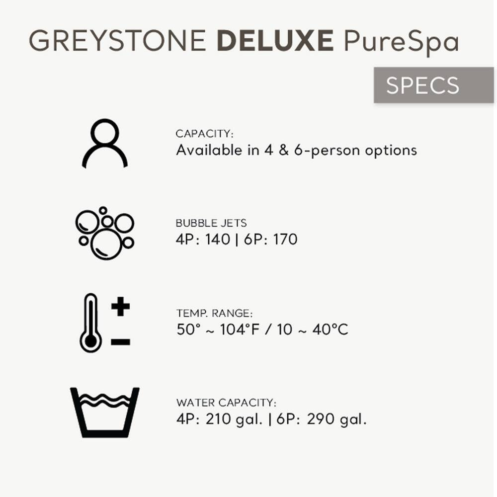 Intex PureSpa Plus 6-Person Gray Vinyl Inflatable Hot Tub with Headrest Pillows