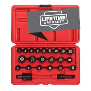 1/4 in. Drive SAE and Metric Magnetic Impact Socket Set (23-Piece)