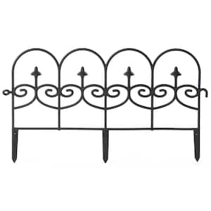 13 in. H Decorative Black Vinyl Garden Patio Lawn Fence Landscape Panel Border Ornamental Edging