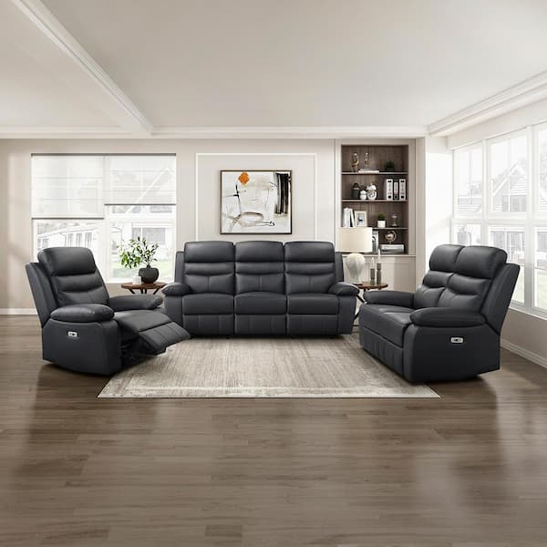 Lazzara Edelia 86.5 in. W. Pillow Top Arm Leather Rectangle