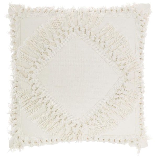 57 GRAND BY NICOLE CURTIS 57 Grand Ivory Geometric 18 in. x 18 in. Throw Pillow