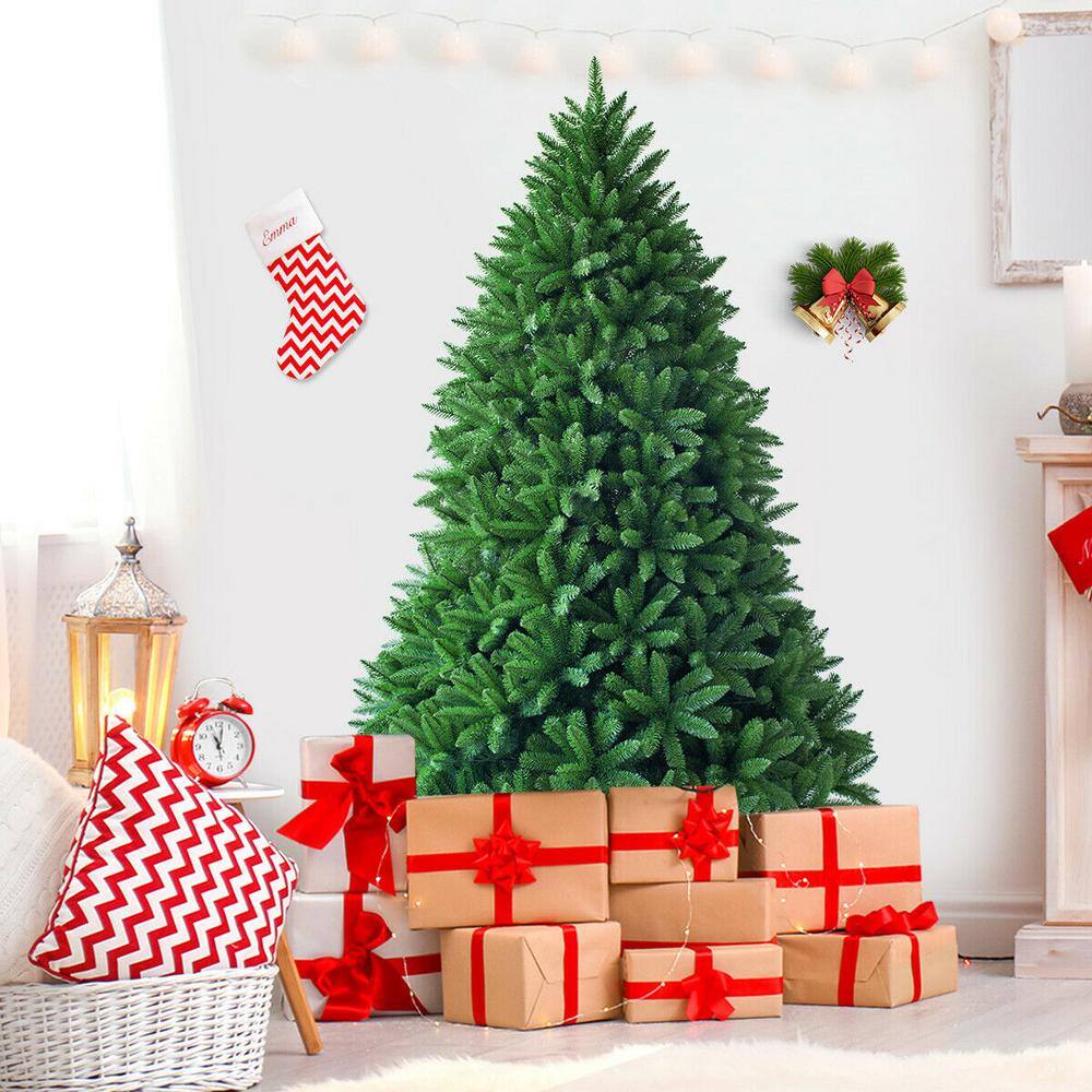 6ft Green PVC Hinged Artificial Christmas Fir Tree with Metal Stand