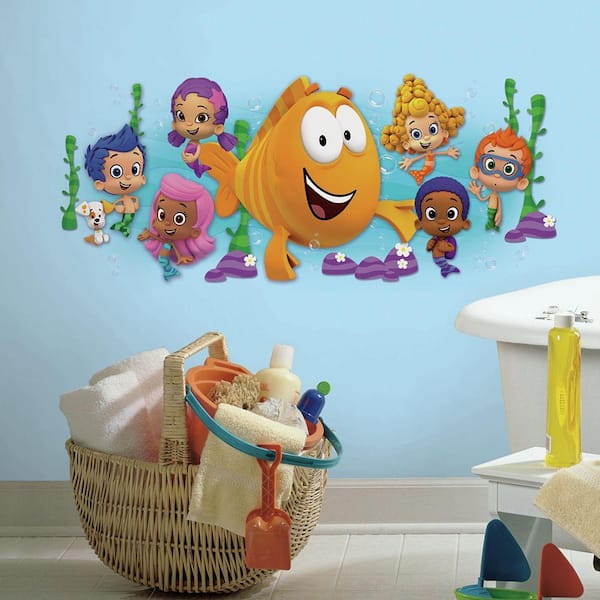 RoomMates 5 in. x 19 in. Bubble Guppies Character Burst Peel and Stick Giant Wall Decal