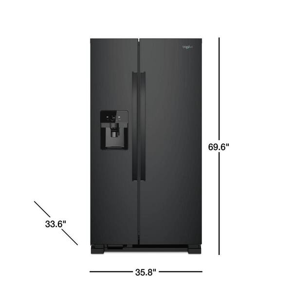 Whirlpool Side x Side Fridge (WRS335SDHB) - Black