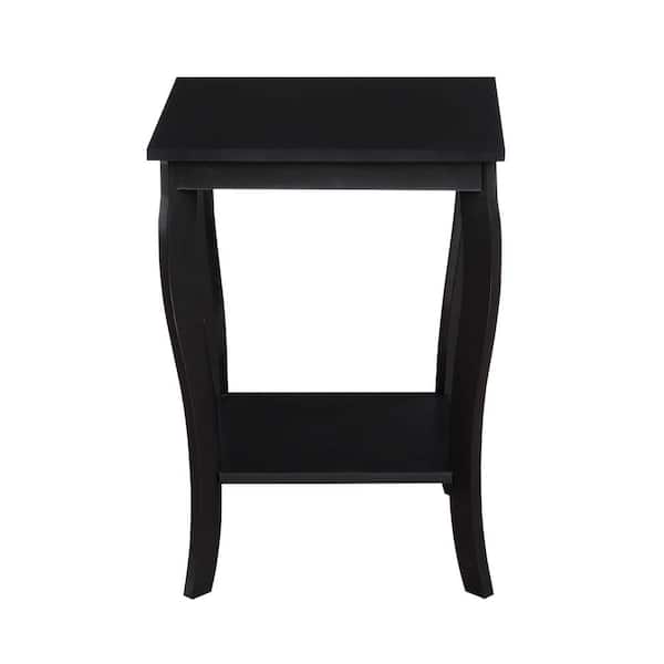 Convenience Concepts American Heritage Black 24 in.(H) Square Wood End Table with Two Tiers
