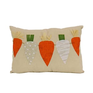 18 in.x 10 in. String of Carrots Easter Pillow