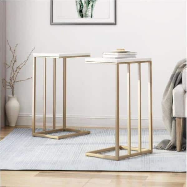 White c store shaped side table