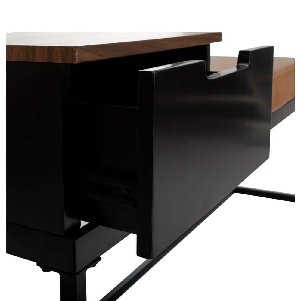 Transitional Maruka 47" Storage Bench in Black and Brown